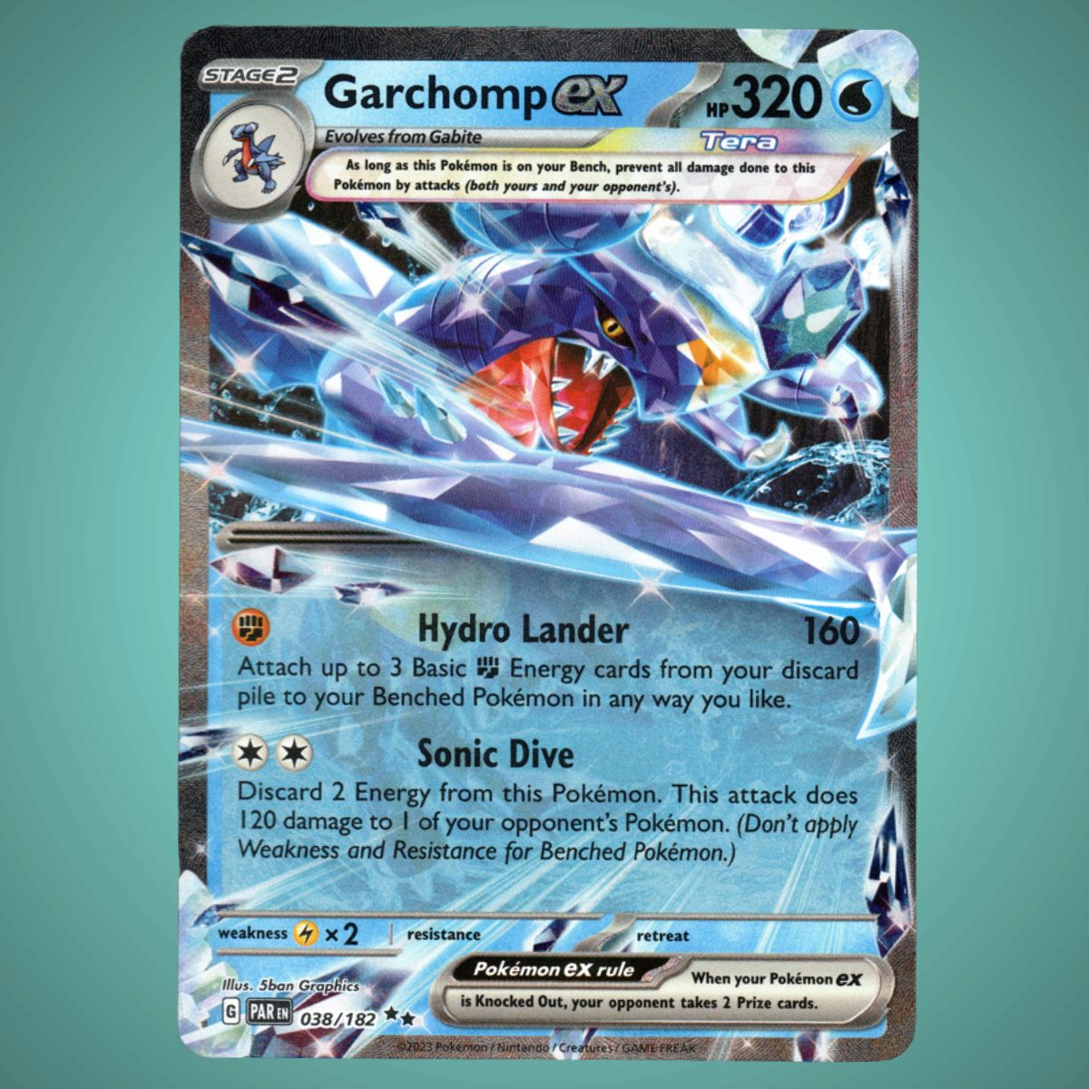 Paradox Rift  - 038/182 - Garchomp EX - Double Rare - English Pokémon TCG