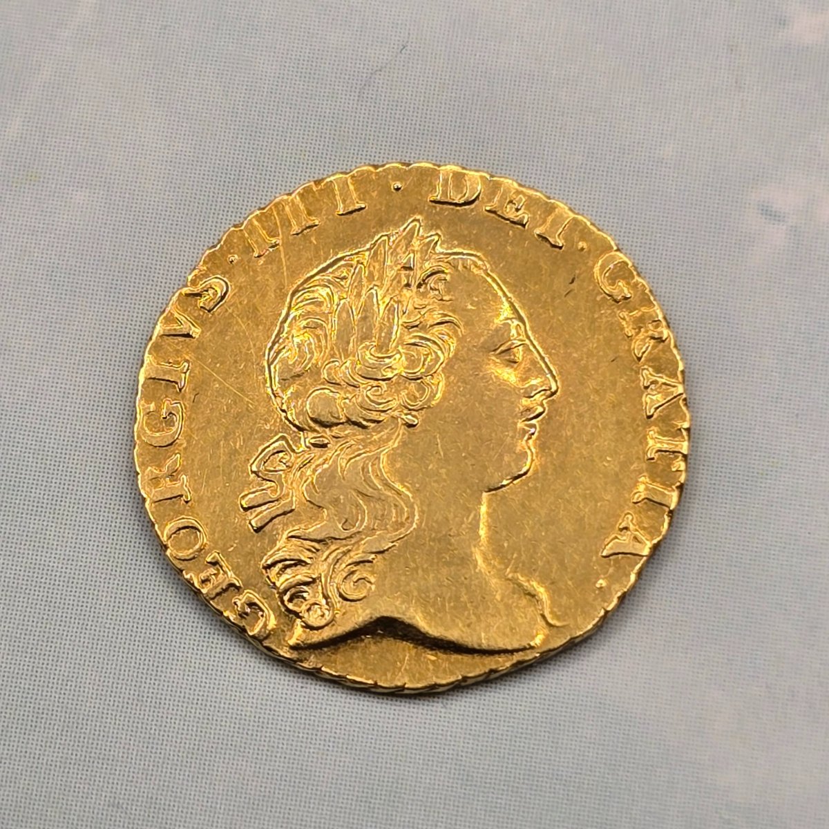 1762 Quarter Guinea good Very Fine bent cleaned. One Year Type. United Kingdom. Rare Gold Coin. KM# 592, Sp# 3741