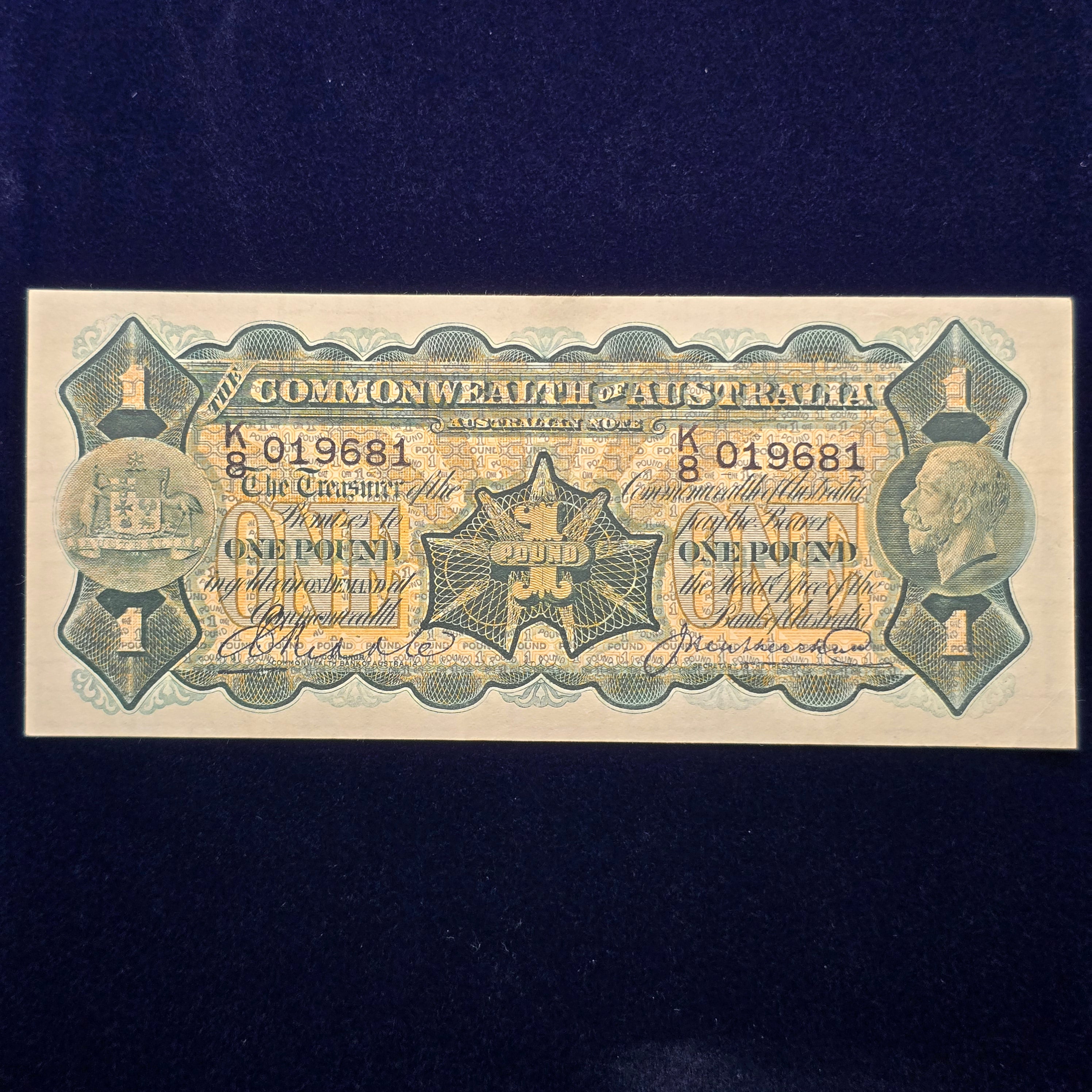 1927 One Pound Riddle Heathershaw Paper Banknote VF