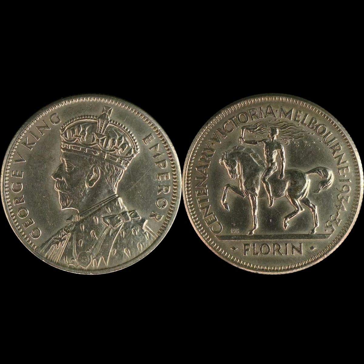 1934-35 Melbourne Centenary Florin gEF (lightly cleaned)