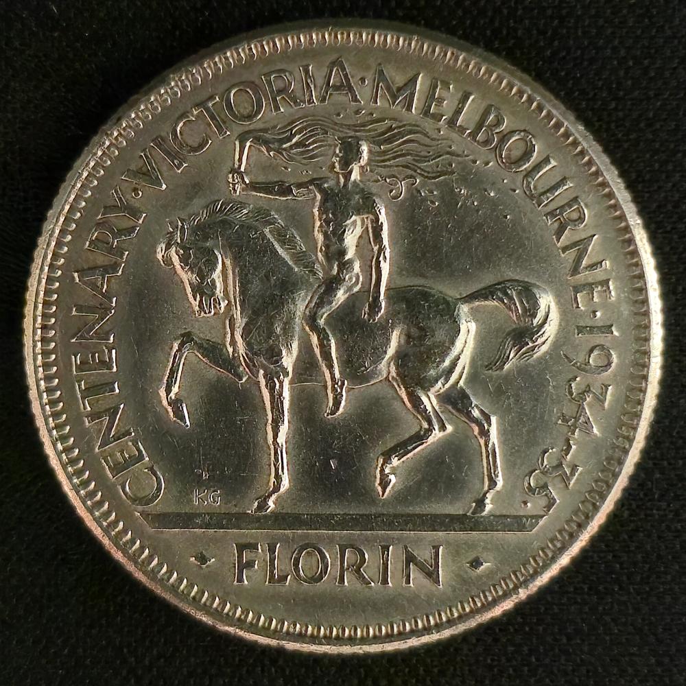 1934-35 Melbourne Centenary Florin gEF (lightly cleaned)