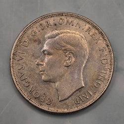 1937 Australian Silver Crown - A obverse - wear, scratches and dirt