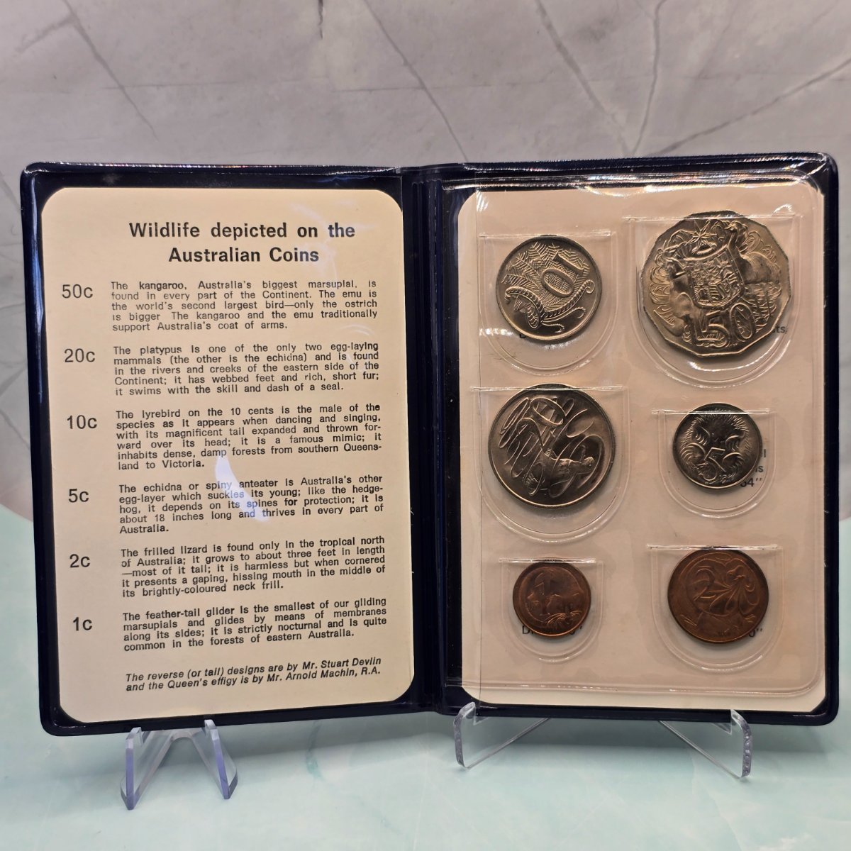 1969 Australian Six Coin Mint Set Blue Wallet