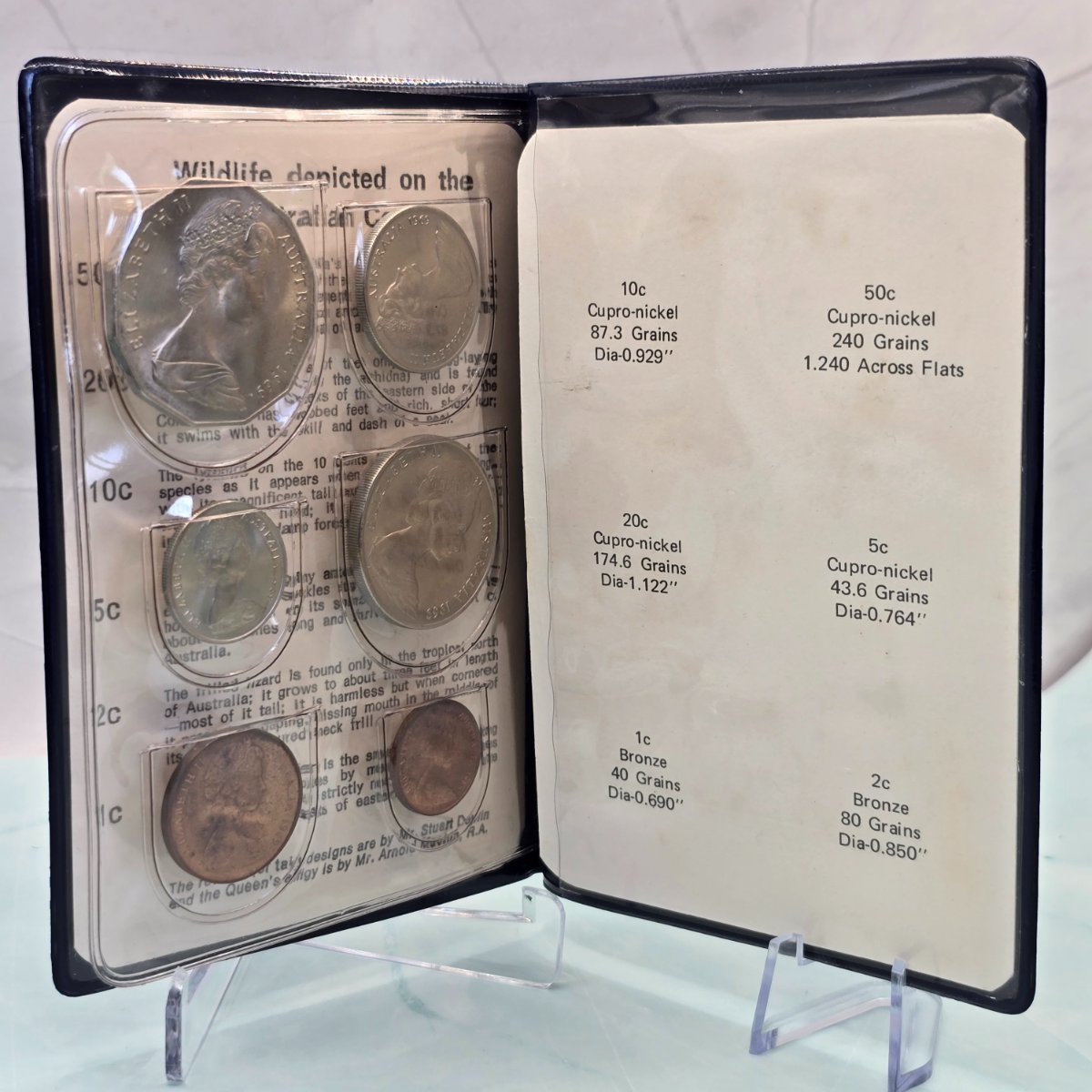 1969 Australian Six Coin Mint Set Blue Wallet