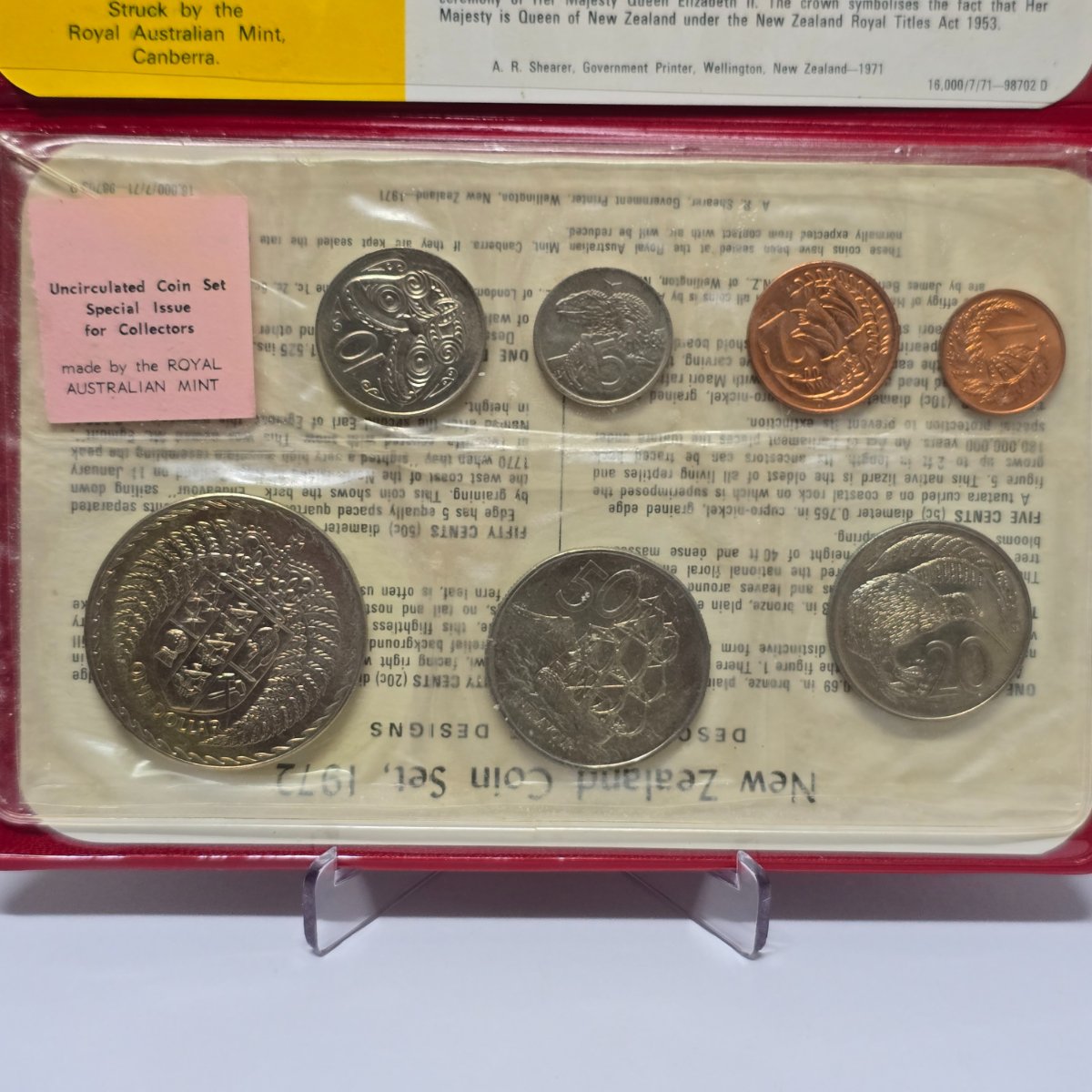 1972 New Zealand Ordinary Uncirculated Set