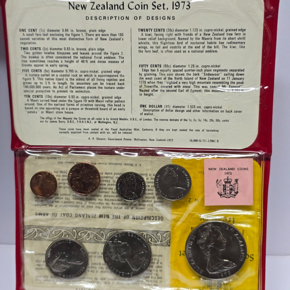 1973 New Zealand Ordinary Uncirculated Set