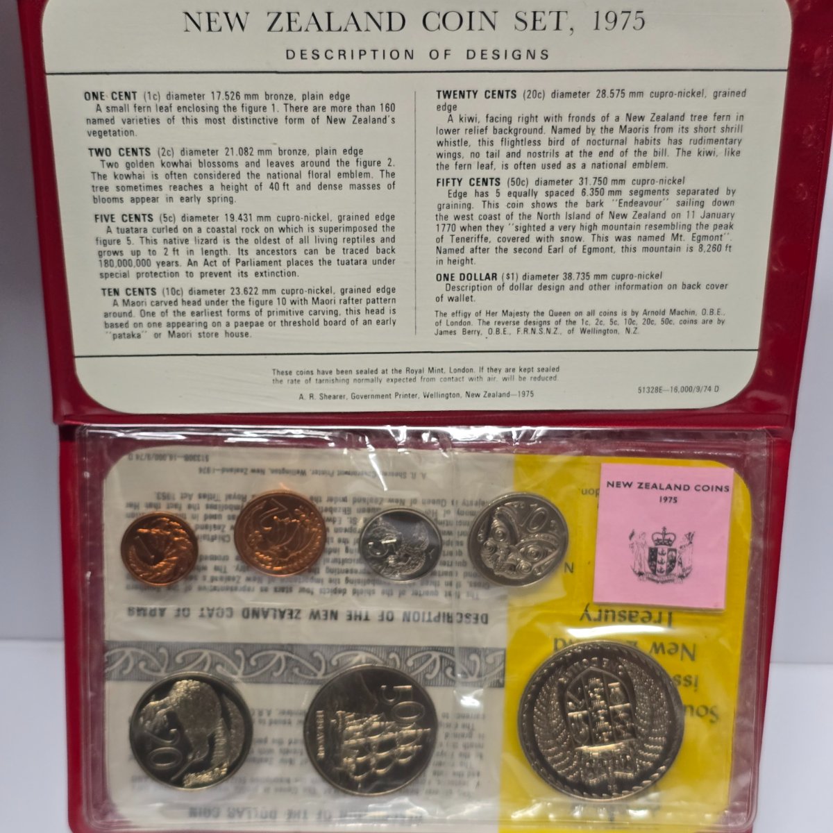 1975 New Zealand Ordinary Uncirculated Set