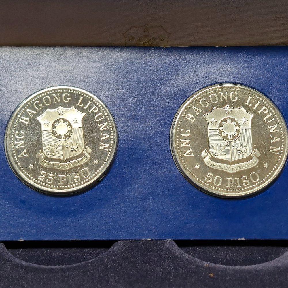 1978 Coins of the Philippines 50 & 25 Piso Two-Coin Silver Proof Set
