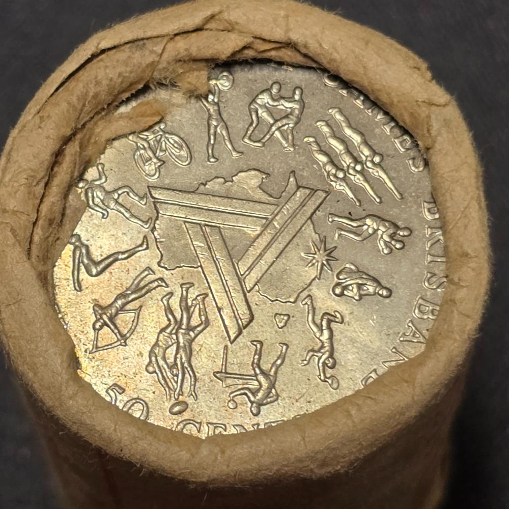 1982 50c Brisbane XII Commonwealth Games Royal Australian Mint Roll