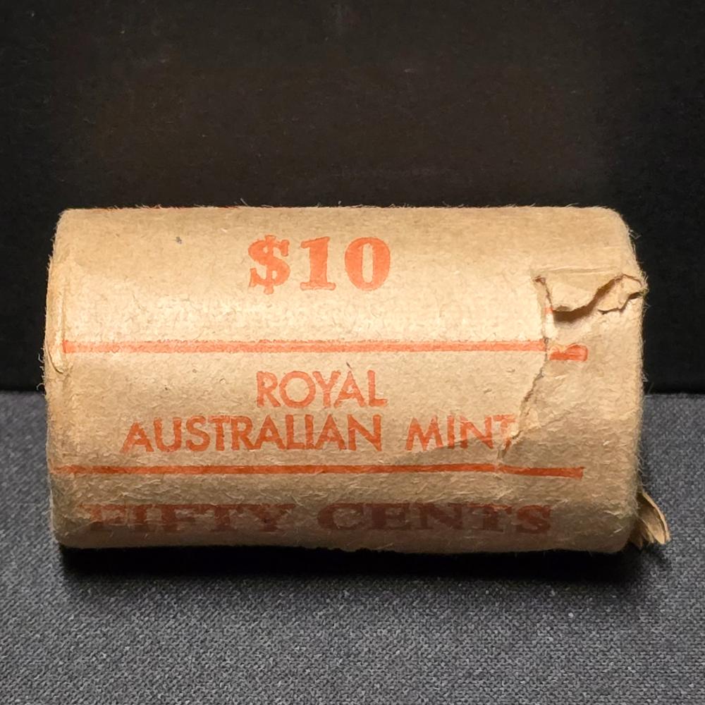 1982 50c Brisbane XII Commonwealth Games Royal Australian Mint Roll (torn wrapper)