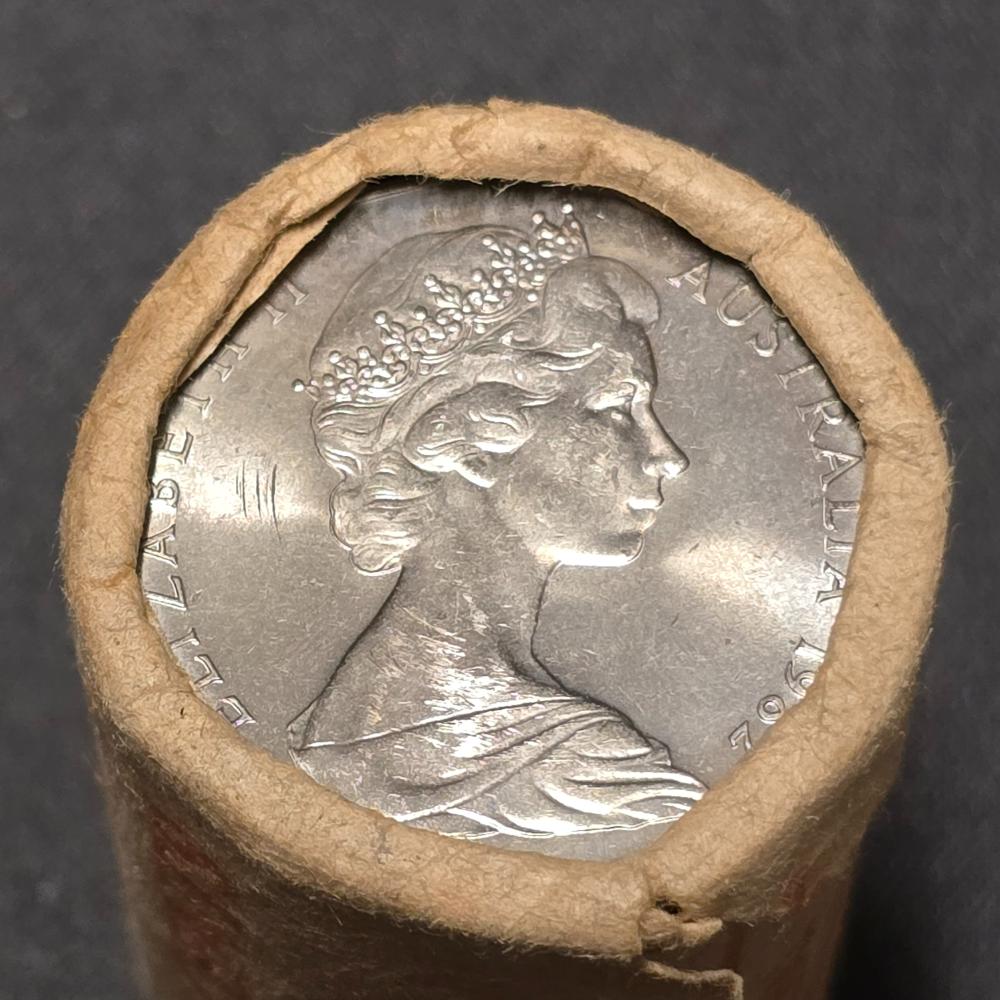 1982 50c Brisbane XII Commonwealth Games Royal Australian Mint Roll (torn wrapper)