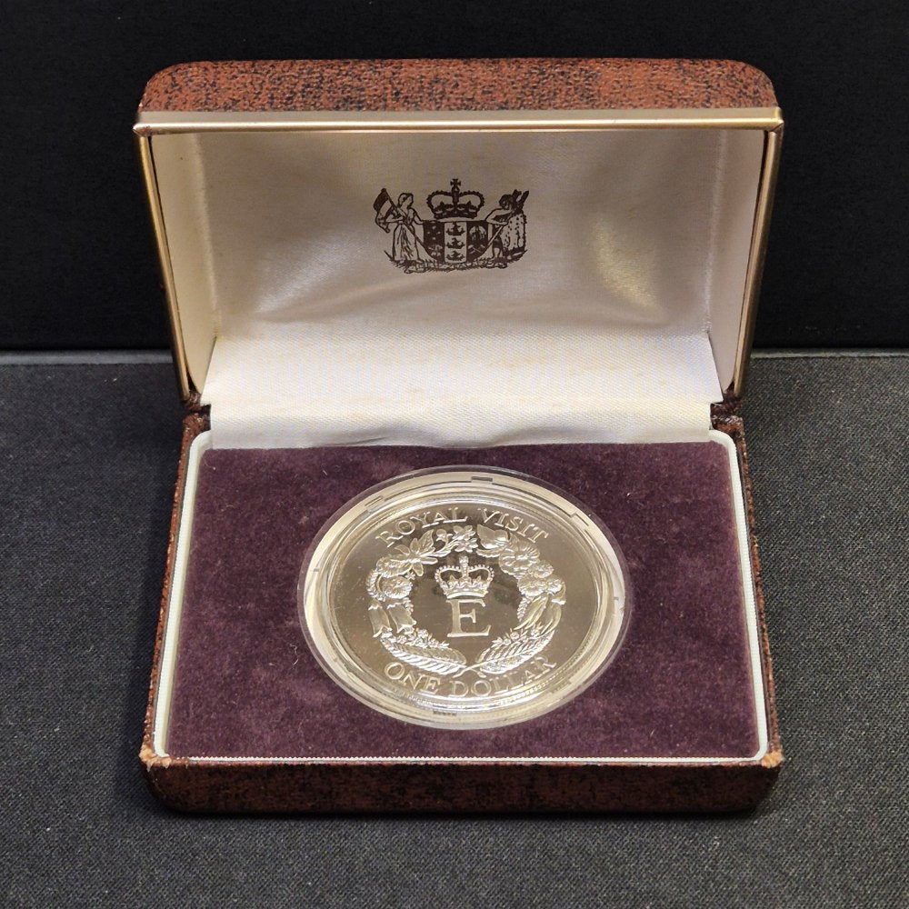 1986 New Zealand $1 Royal Visit Silver Proof