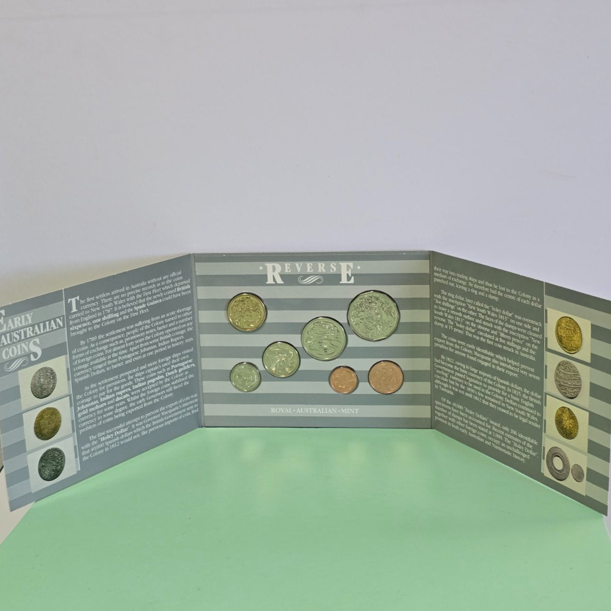1987 Mint Set Uncirculated coin collection by the Royal Australian Mint inner display of set