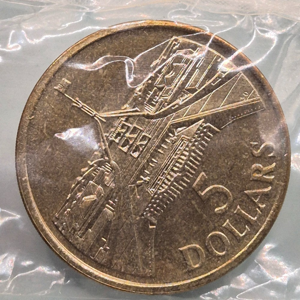 1988 $5 Parliament House AlBr UNC Commemorative Coin in sealed bag