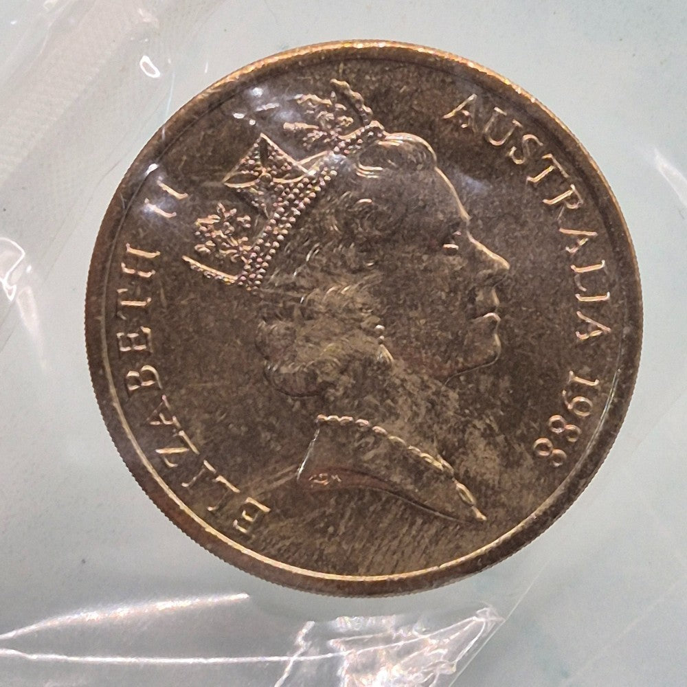 1988 $5 Parliament House AlBr UNC Commemorative Coin in sealed bag