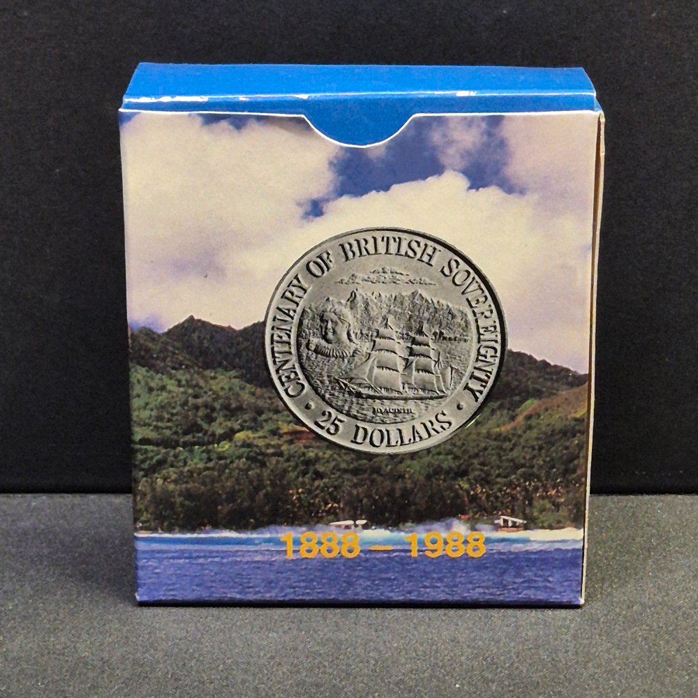 1988 $25 Cook Islands Centenary British Sovereignty Silver Proof Coin