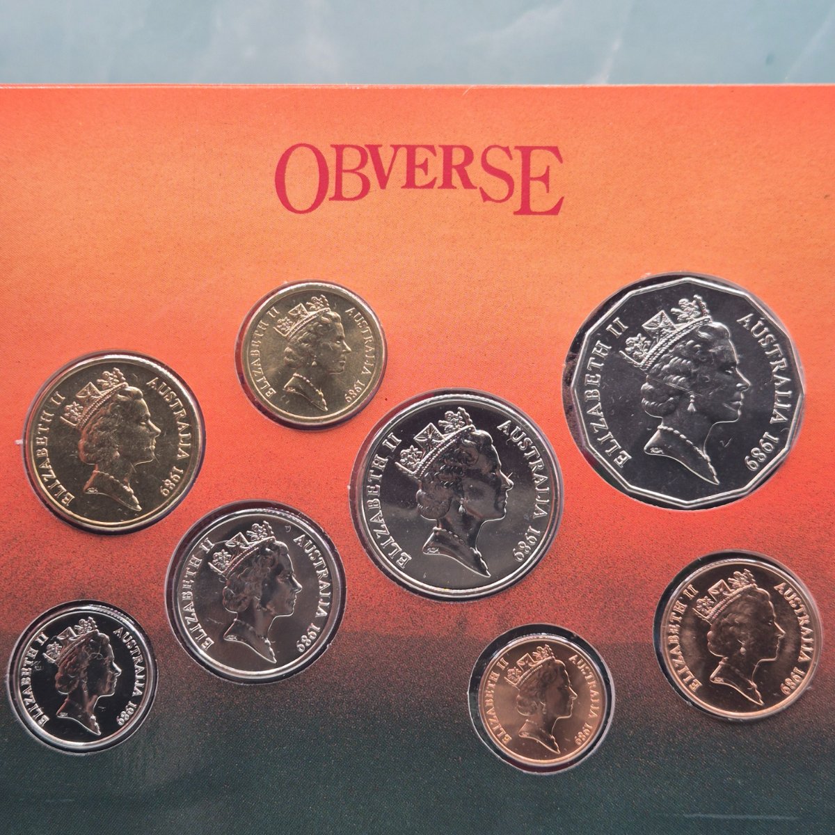 1989 Eight Coin Mint Set Uncirculated Year Set obverse