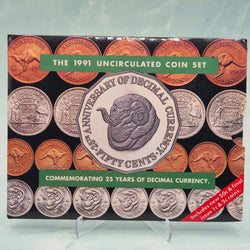1991 25th Anniversary of Decimal Currency Eight Coin Royal Australian Mint Set Uncirculated Year Set