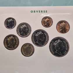 1991 25th Anniversary of Decimal Currency Eight Coin Royal Australian Mint Set Uncirculated Year Set obverse