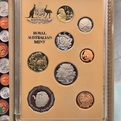 1991 Royal Australian Mint Eight Proof Coin Set commemorating 25 Years of Decimal Currency with Ram's Head 50cent design reverse coins