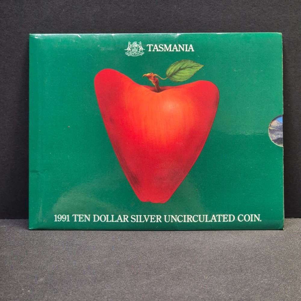 1991 $10 Uncirculated Silver State Coin  - Tasmania