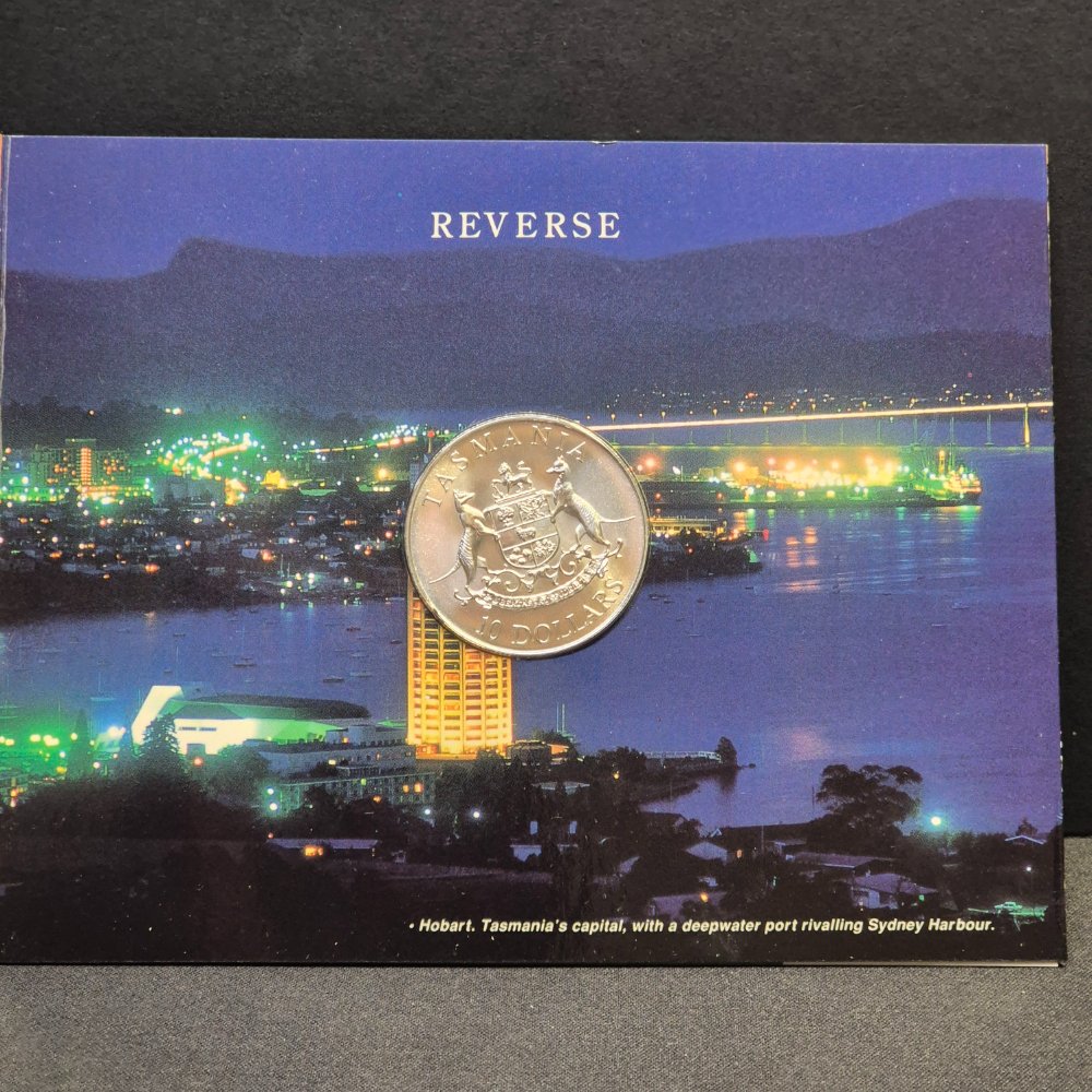 1991 $10 Uncirculated Silver State Coin  - Tasmania