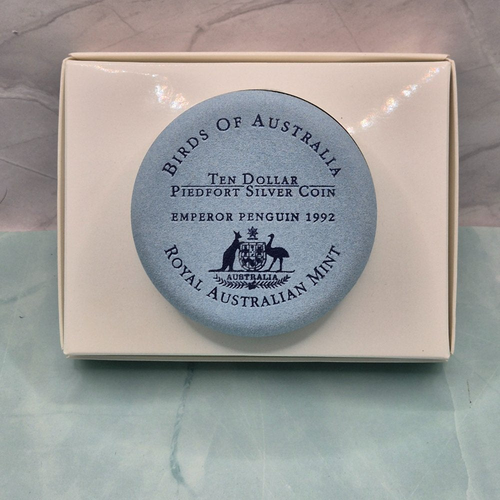 1992 $10 Birds of Australia Emperor Penguin Sterling Silver Piedfort