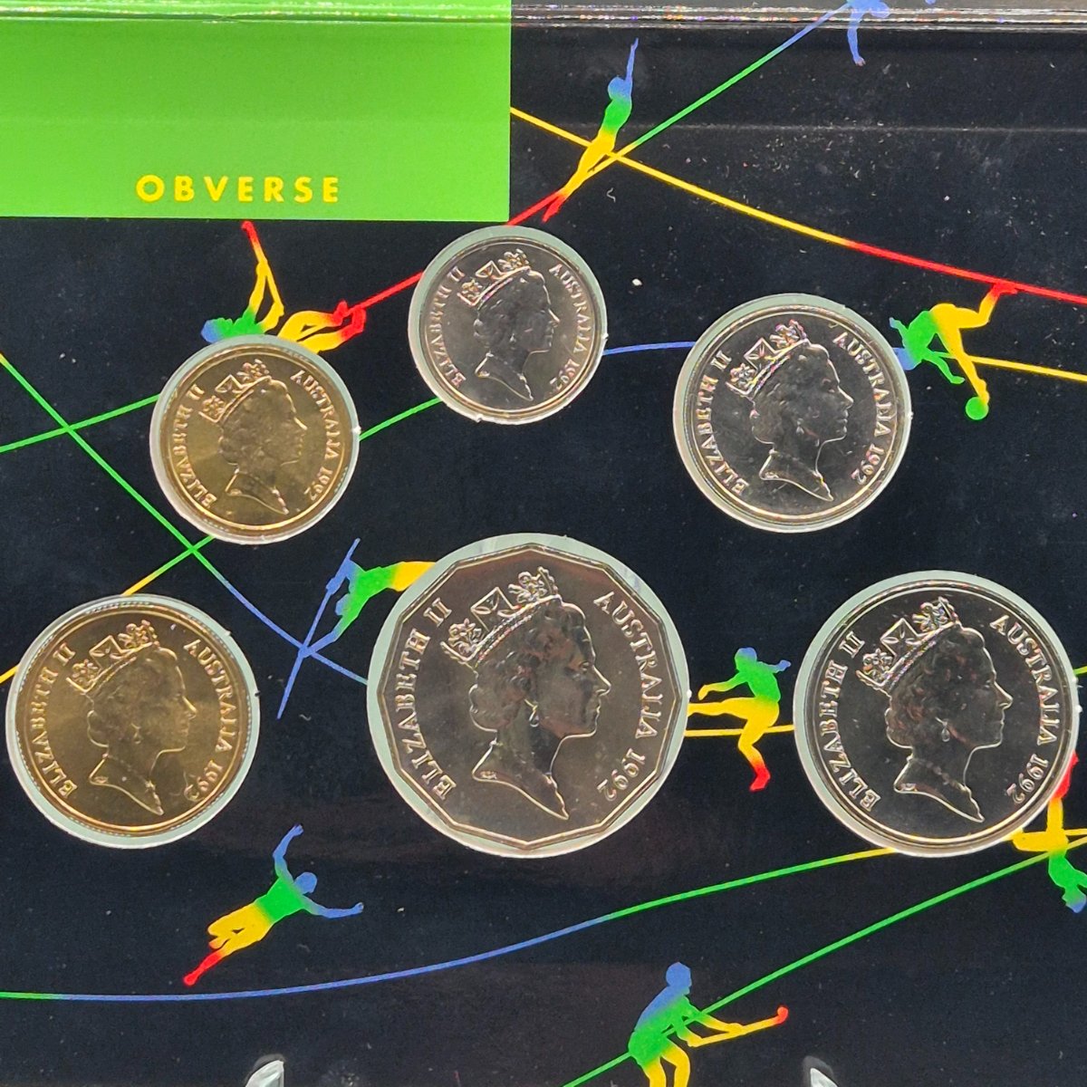 1992 Barcelona Six Coin Royal Australian Mint Set Uncirculated Year Set obverse