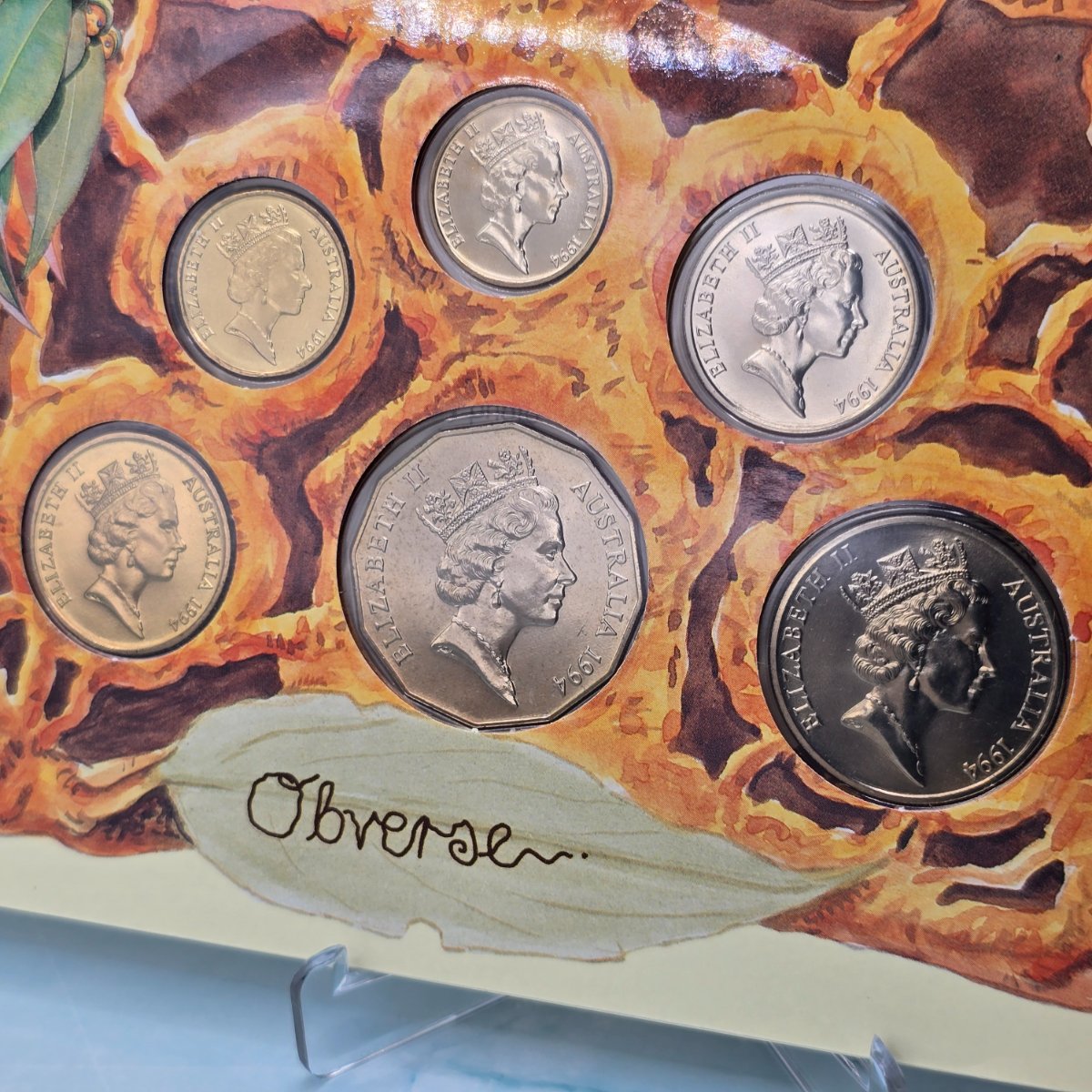 1994 Royal Australian Mint Baby Mint Set obverse with Year of the Family 50c Narrow Date