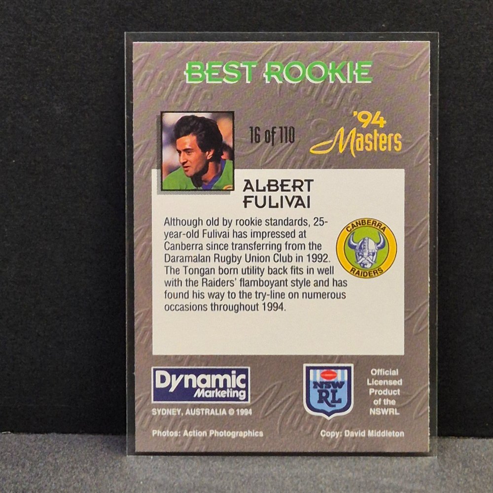 1994 Dynamic NSWRL - Masters - 016 - Albert Fulivai
