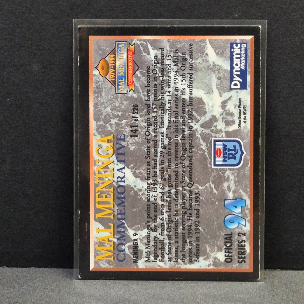 1994 Dynamic NSWRL - Series 2 - Promotional Card - 141 - Mal Meninga