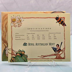 1995 Royal Australian Mint Baby Mint Set inner folder back page with specifications