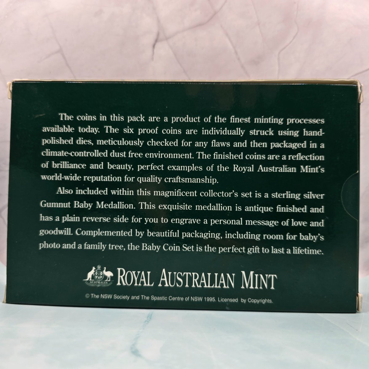 1995 Royal Australian Mint Baby Proof Coin Set with Sterling Silver Gumnut Medallion