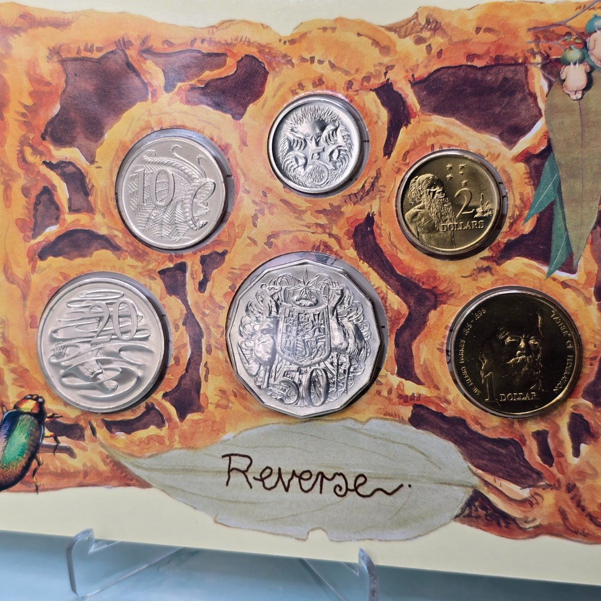 1996 Type 1 Packaging Royal Australian Mint Baby Mint Set - coins reverse side