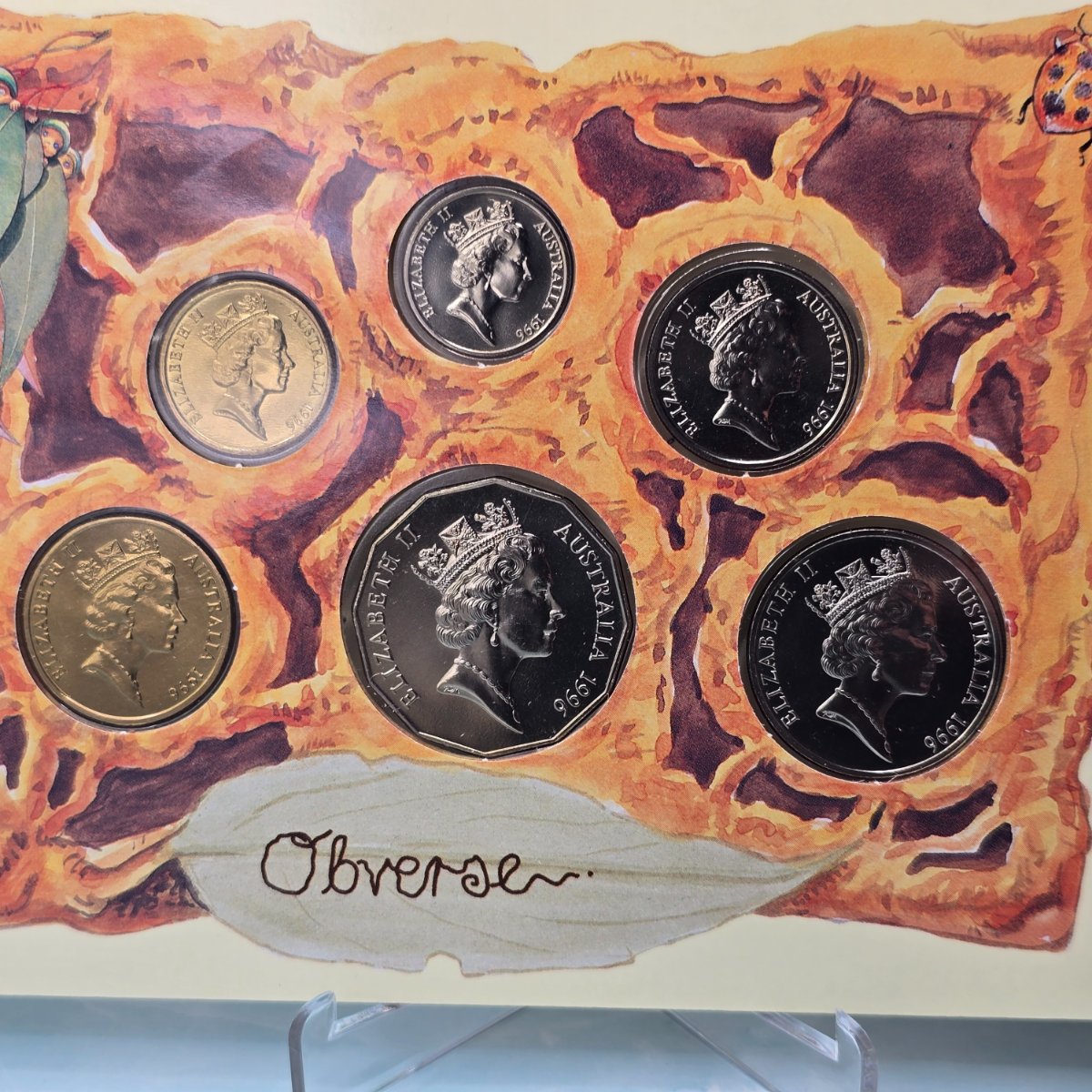 1996 Type 1 Packaging Royal Australian Mint Baby Mint Set - coins obverse