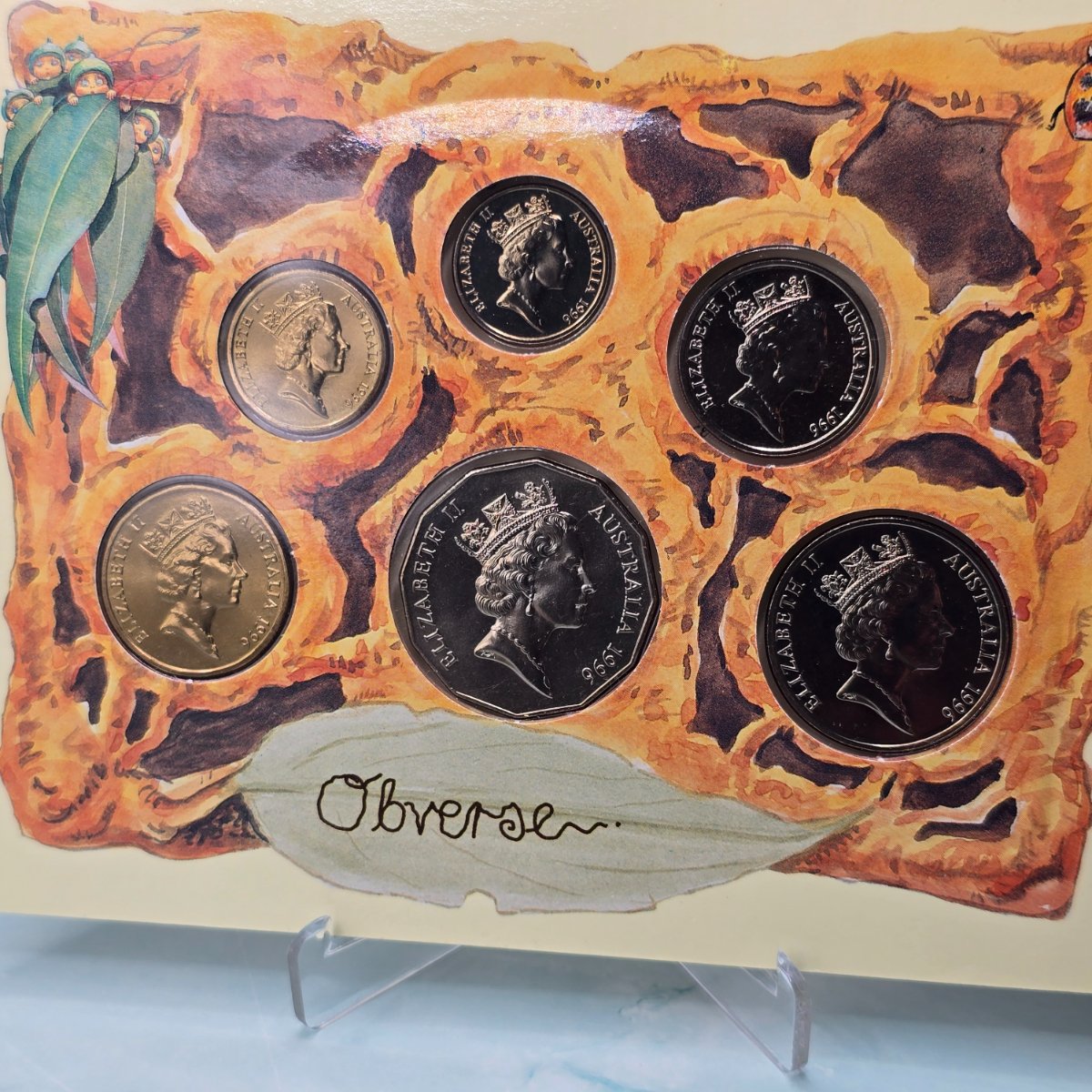 1996 Type II Packaging Royal Australian Mint Baby Mint Set - obverse of coins with Sir Henry Parkes $1 coin