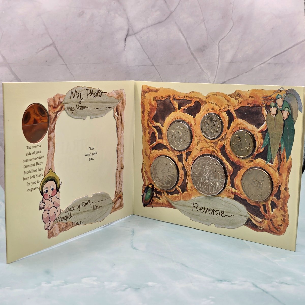 1996 Type II Packaging Royal Australian Mint Baby Mint Set - inner folder first page