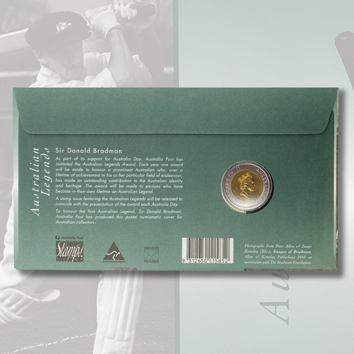 1997 $5 'Australian Legends' Sir Donald Bradman PNC
