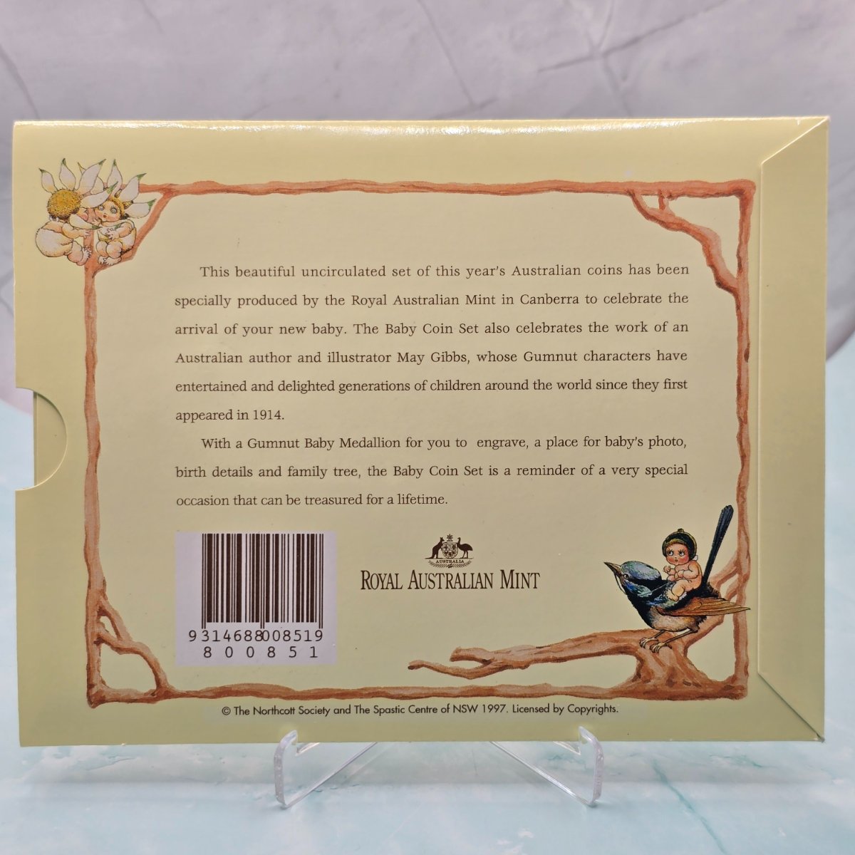 1997 Baby Mint Set back of coverslip