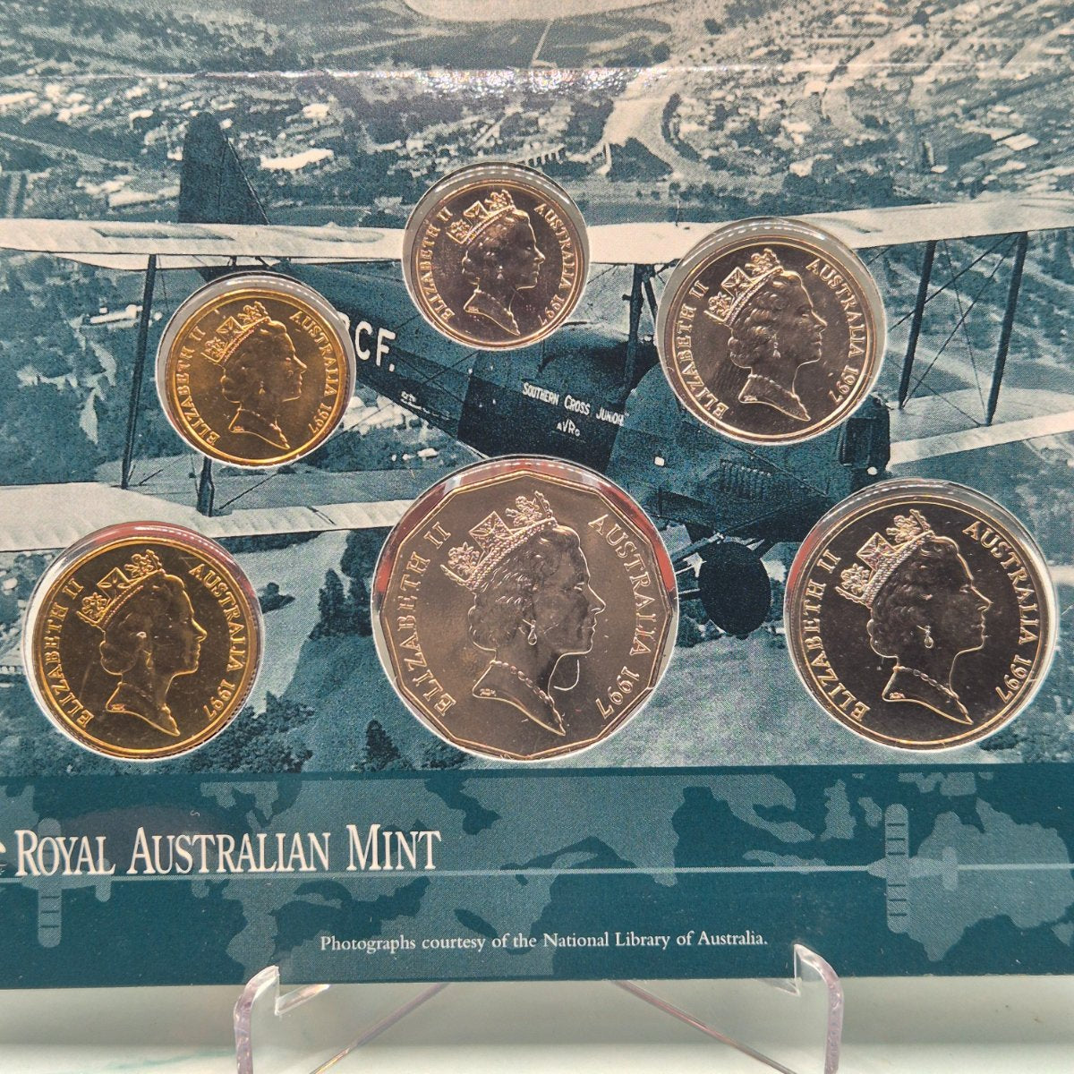 1997 Sir Charles Kingsford Smith Six Coin Royal Australian Mint Set Uncirculated Year Set obverse