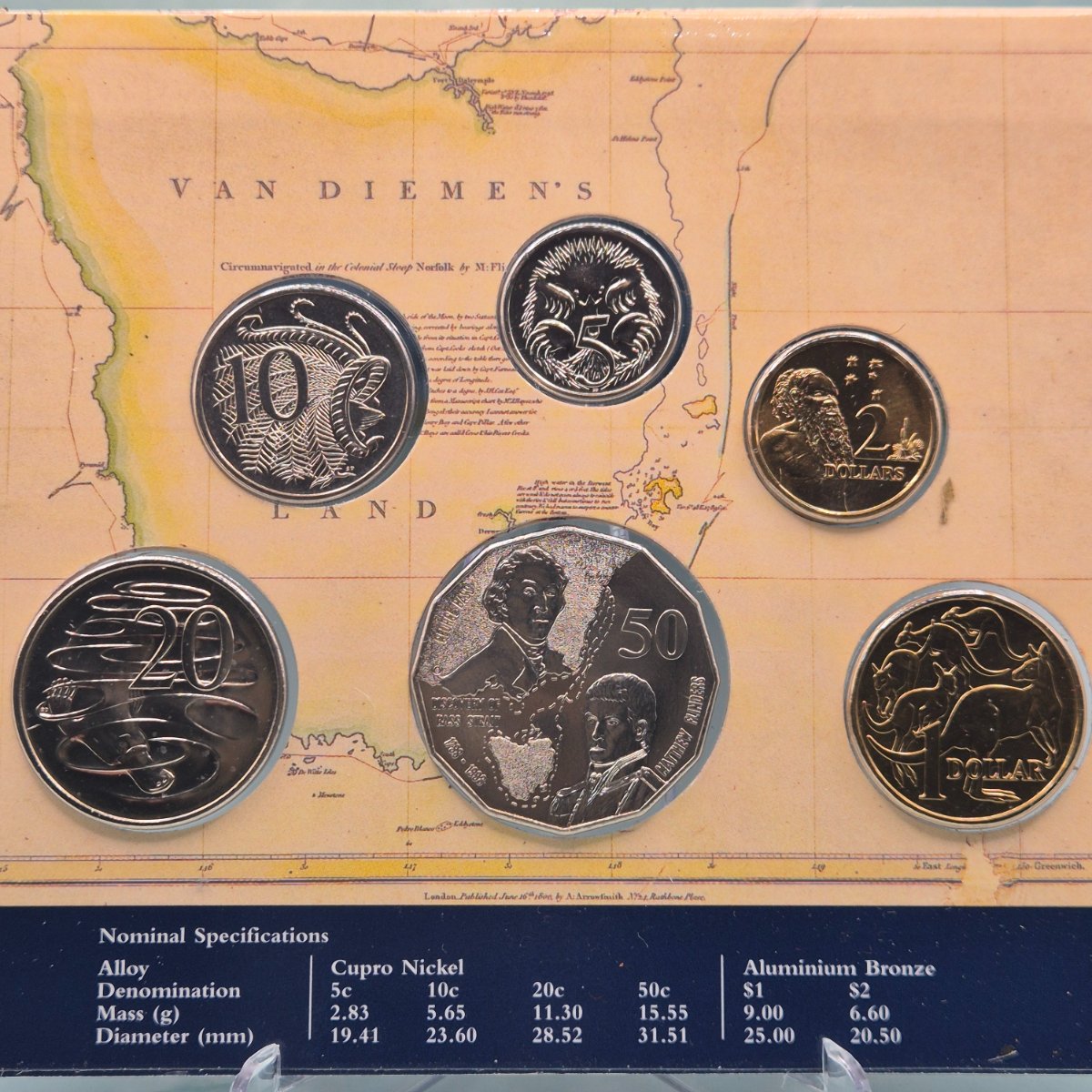 1998 Bass & Flinders Six Coin Royal Australian Mint Set Uncirculated Year Set reverse