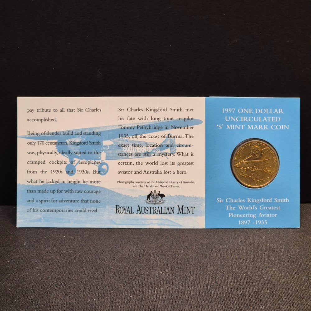 1998 $1 Howard Florey 'S' Mintmark Uncirculated Carded Coin