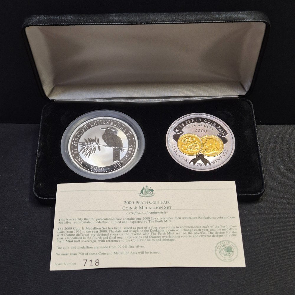 2000 2oz Kookaburra Silver Coin and Medallion - Perth Coin Fair