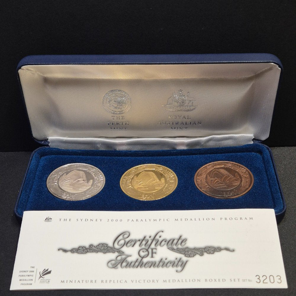 2000 Sydney Paralympic Three Coin Victory Medallion Set