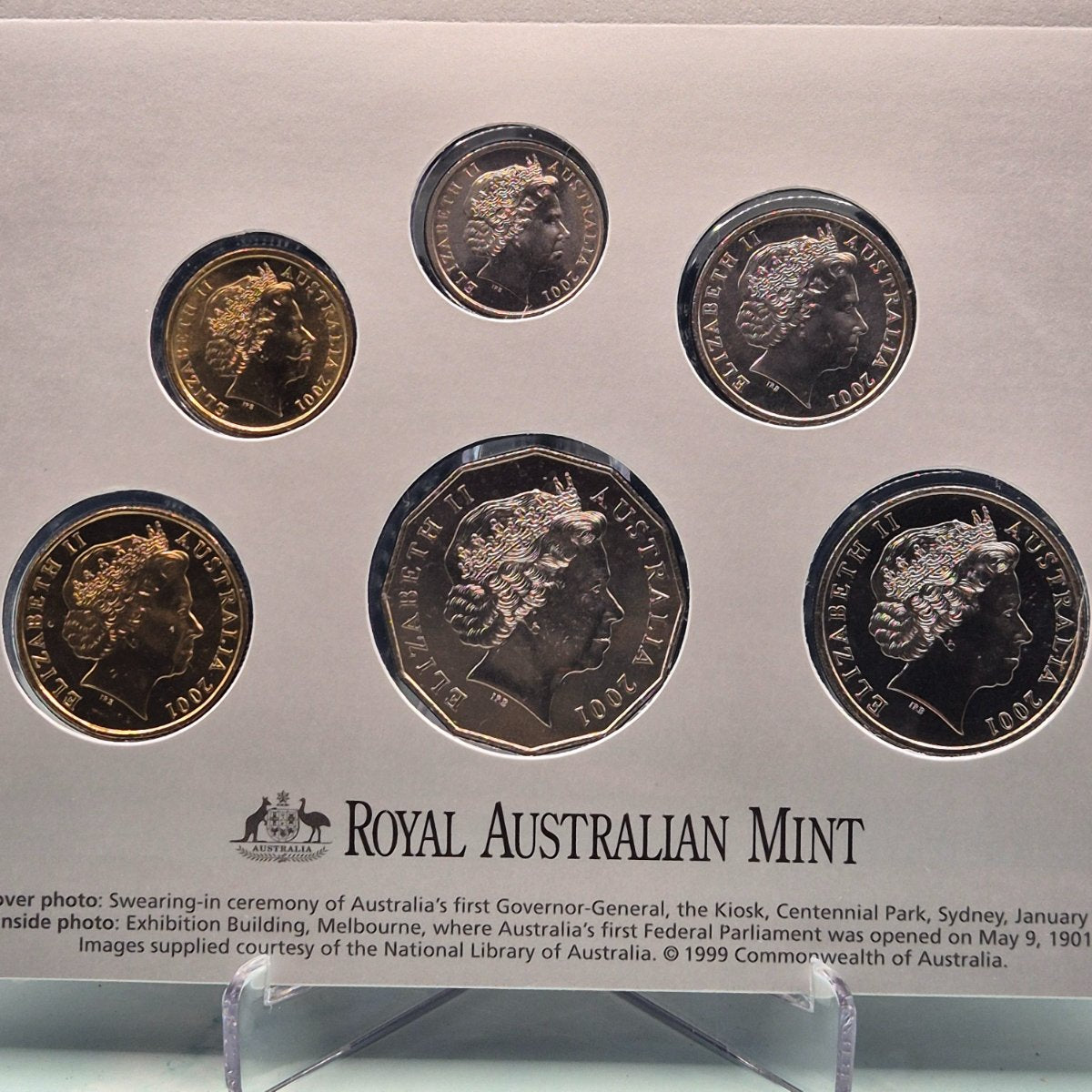 2001 Centenary of Federation Royal Australian Mint Six Coin Uncirculated Year Set Mint Set