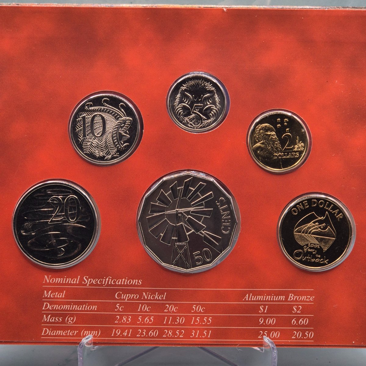 2002 Year of the Outback Royal Australian Mint Six Coin Uncirculated Year Set Mint Set reverse