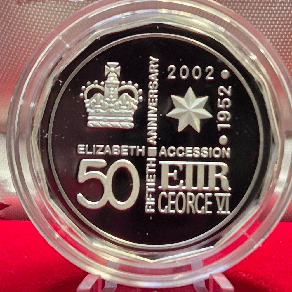 2002 50c QEII Accession Silver Proof Coin
