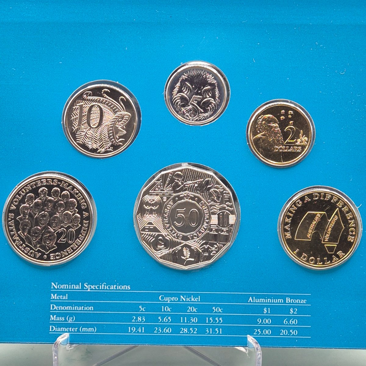 2003 Australia's Volunteers Six Coin Uncirculated Mint Set Year Set reverse