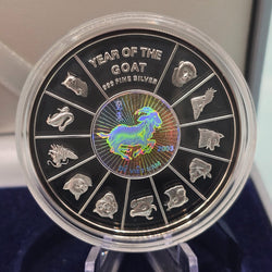 2003 Vietnam 10000 Dong Lunar Year of the Goat Hologram Silver Proof struck by the Singapore Mint