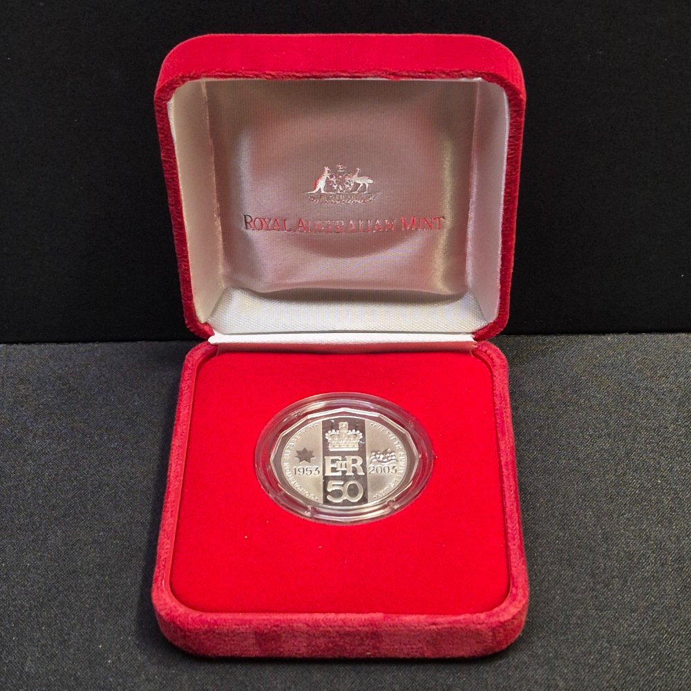 2003 50c QEII Coronation Silver Proof Coin
